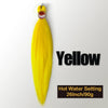 A bright yellow pre-stretched Kanekalon braiding hair extension displayed against a white background.