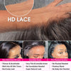 Close-up of HD lace material showing thin invisible knots and a flawless blend for a wig.
