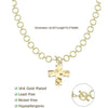 Goldplattiges, gestapeltes Kreuz-Anhänger-Halskette mit Kette und kleinem Kreuzcharm.