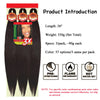 A package of pre-stretched Kanekalon braiding hair extensions showing various dark colors and product specifications.