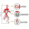 A set of red and silver Saint Benedict pendants on a sturdy hand-woven lanyard.