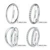Edelstahl CZ Segment-Ohr und Clicker-Nasepiercing-Set mit Größen 8mm und 1,2mm