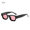 Black vintage butterfly wrap sunglasses with pink tinted lenses