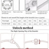 Instrucciones para medir y desbloquear una pulsera con cuentas de adorno
