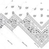 A black and white illustration of a paisley patterned fabric design suitable for a bandana or headband.