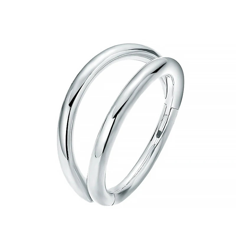 Silber-Edelstahl-CZ-Segment-Ohr und Clicker-Piercing-Set.