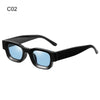Black vintage butterfly wrap sunglasses with blue tinted lenses