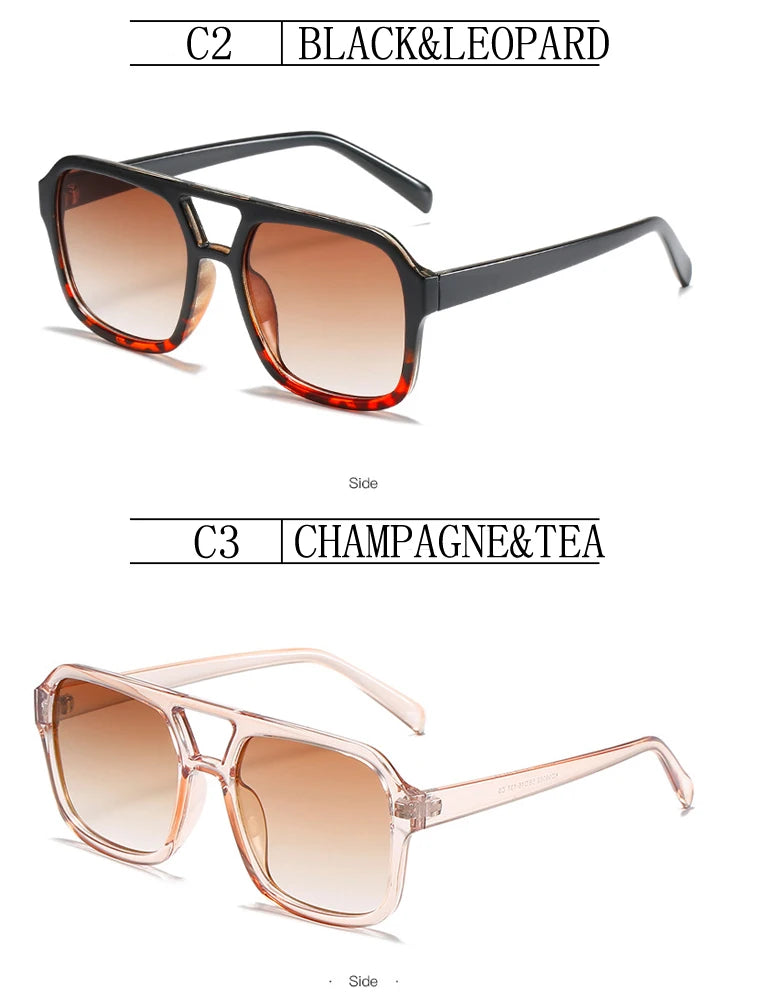 Vintage Pilotenbrille in schwarz-leopard-print und bernsteinfarbenen Linsen.