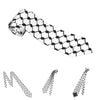 A roll of traditional Arabic Keffiyeh pattern neck tie with a repeating diamond mesh design.