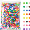 A bag filled with various colorful acrylic pony beads for DIY jewelry making