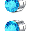 A pair of magnetic nose stud earrings made of stainless steel and cubic zirconia stones.