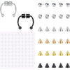 A collection of replacement fake eyebrow and lip labret studs in various sizes and shapes.