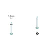 A glass ear stretching kit showing a clear tube and a round plug component.