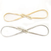 A delicate gold chain waist belt for women shown in two variations, one with a natural wood tone and another in silver-toned 