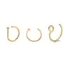 Three gold-toned magnetic stainless steel septum rings displayed against a white background.