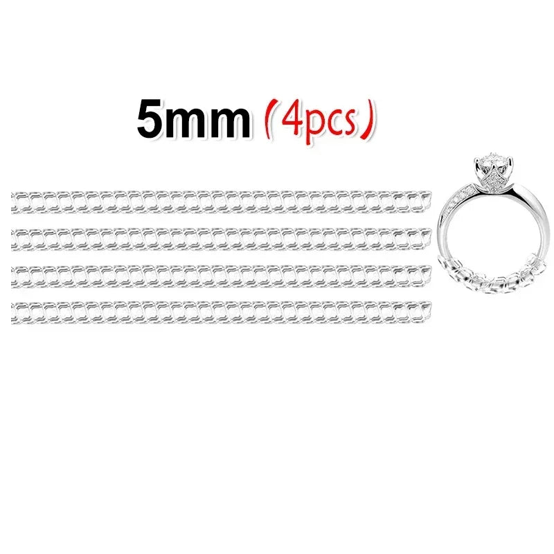 A set of five 5mm invisible ring sizer tools for jewelry making.
