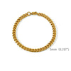 A gold-colored men's stainless steel Cuban link bracelet shown against a white background.
