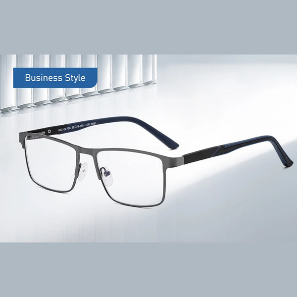 A pair of black multifocus progressive reading glasses displayed on a white background.