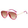 Pink-framed Pilot style UV400 aviation sunglasses with gold accents