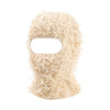 Bonnet balaclava en tricot camouflage délavé beige avec un œilletté.