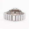 Silver diamond crystal quartz wristwatch for men with a metal band and clasp