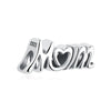 A silver 925 sterling silver family tree charm jewelry piece featuring the initials M & M with a heart design.