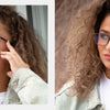 Une femme portant des lunettes anti-lumière bleue carrées à monture tortois pour regarder de côté.