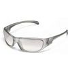 Graue Vintage Y2K Punk-Sonnenbrille mit dünnem Metallrahmen und klaren Linsen