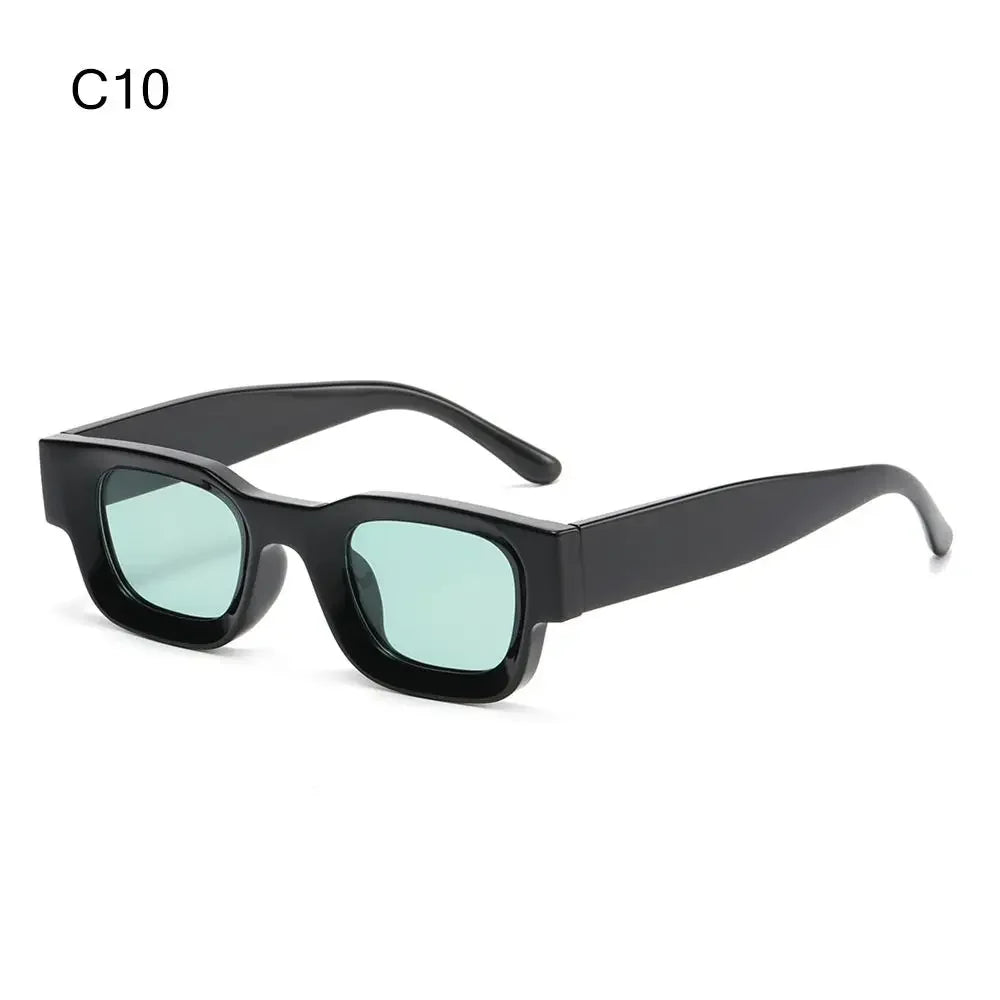 Black vintage butterfly wrap sunglasses with light green tinted lenses