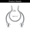 Three silver magnetic stainless steel septum rings shown against a white background.