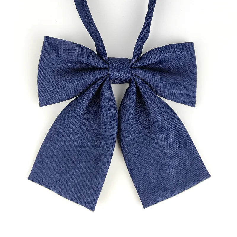 Navy blue bow tie ribbon set with a butterfly shape for students