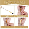 A set of stainless steel jewelry helper tools demonstrating how to clip and release bracelets.
