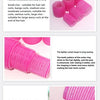 Pink heatless hair curlers shown in various sizes and angles highlighting their details and features