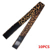 Diez bandas elásticas de leopardo negro y dorado para los bordes de peluca
