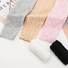 A display of various colored lace anti-sunburn arm sleeves for women, including gray, beige, and pink.