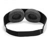 Black contoured sleep mask with two ear cups for deep rest