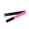 A black and pink adjustable wig band for hairline edging.