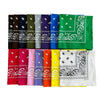 A collection of colorful oversized cotton bandana scarves featuring paisley and intricate prints.