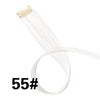 A spool of white synthetic hair extensions labeled 55# with a clip-in attachment.