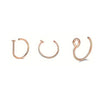 Three gold-toned magnetic stainless steel septum rings displayed individually.