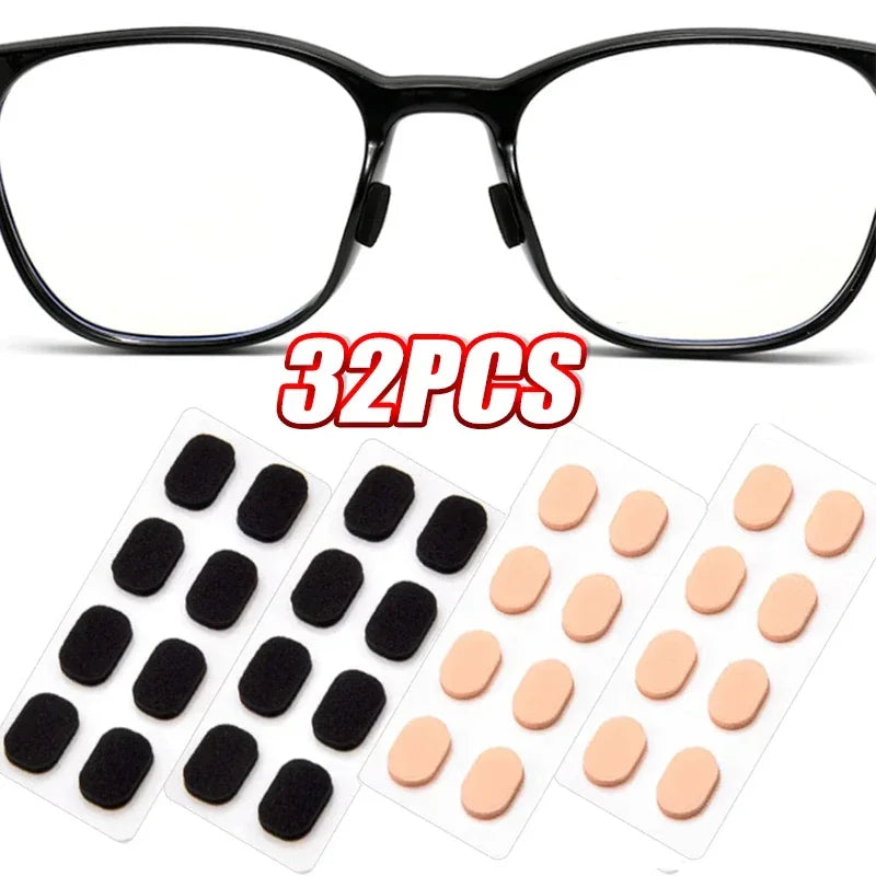 Paquete de 32 almohadillas nasales reutilizables antideslizantes para gafas.