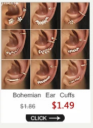Gros plans montrant divers styles d'oreilles bohèmes pour femmes.
