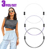 Three sets of adjustable crop tuck bands for shirts and sweaters shown on a model.