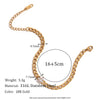 Gold stainless steel chain bracelet with a round water drop zircon charm