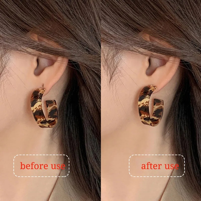 Before and after comparison of supportive earring lifters for studs jewelry making