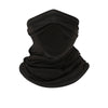 Black all-in-one multi-use sun protection head scarf folded and displayed