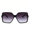 Black fashion oversized gradient sunglasses with dark lenses and black frames