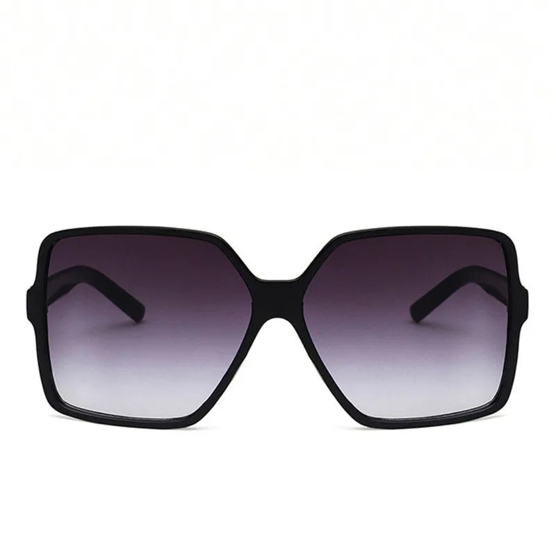 Black fashion oversized gradient sunglasses with dark lenses and black frames