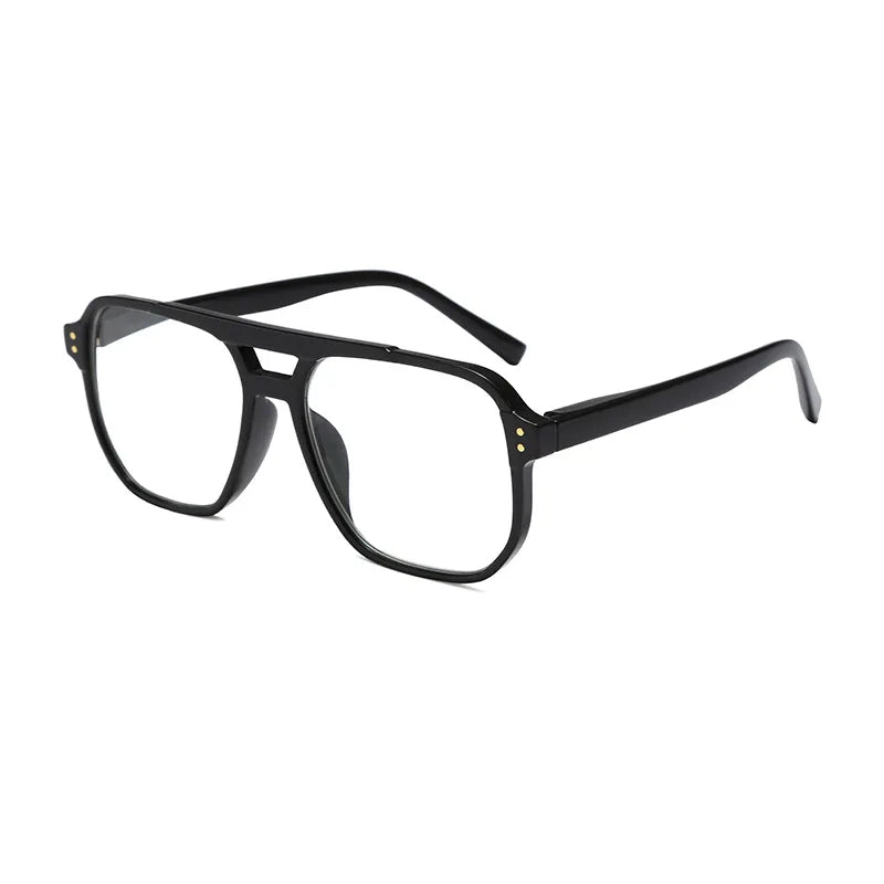Gafas de lectura estilo piloto vintage negras con monturas gruesas y lentes oscuros