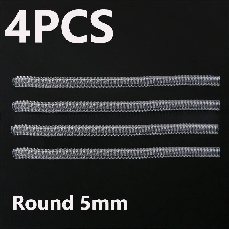 A set of four round 5mm invisible ring size adjusters.